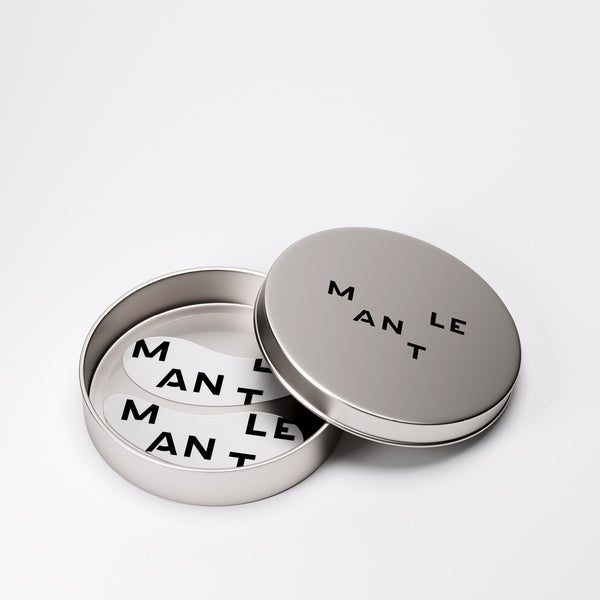 Reusable eye patches in metallic jar from MANTLE