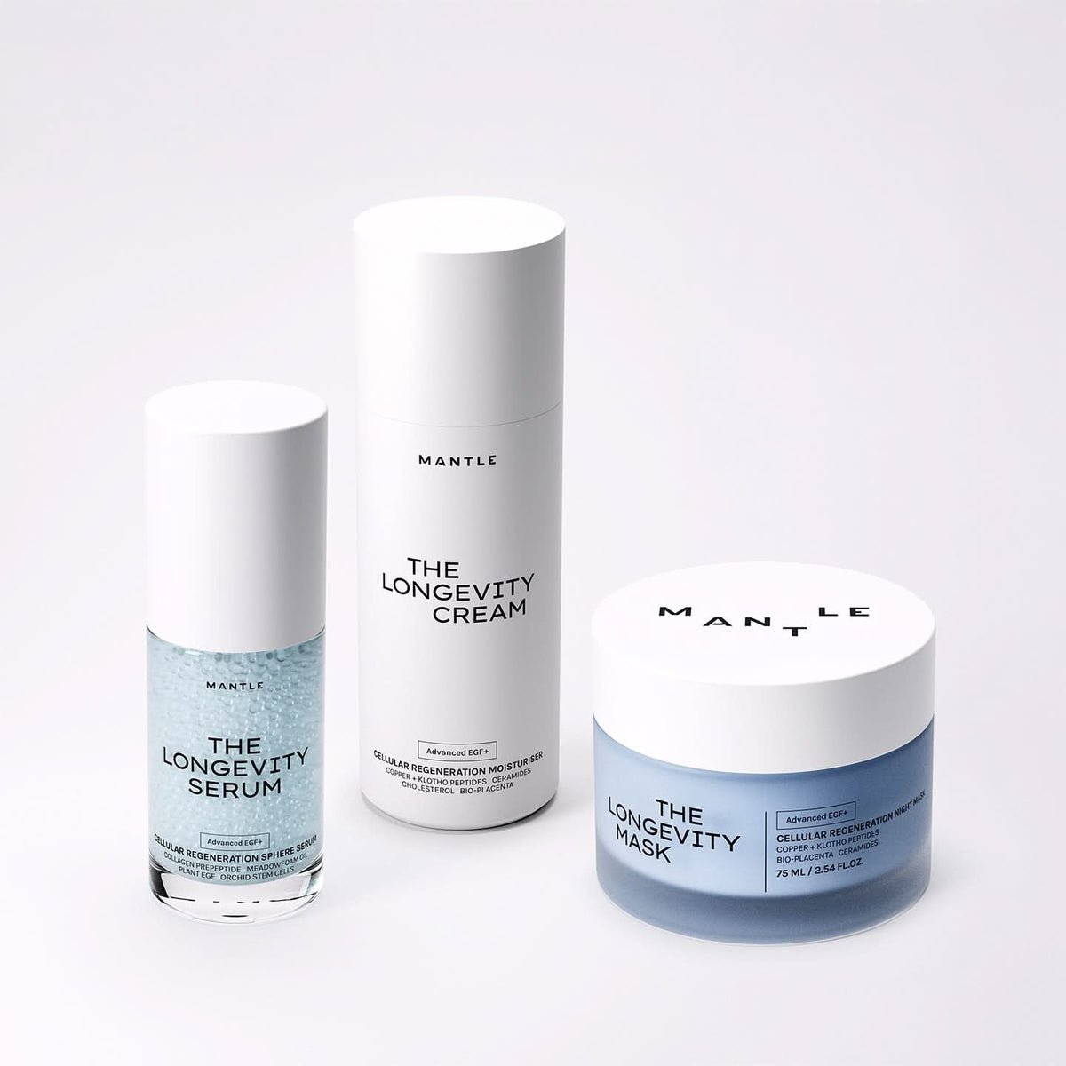 The Longevity Series | Three advanced EGF+ products | MANTLE