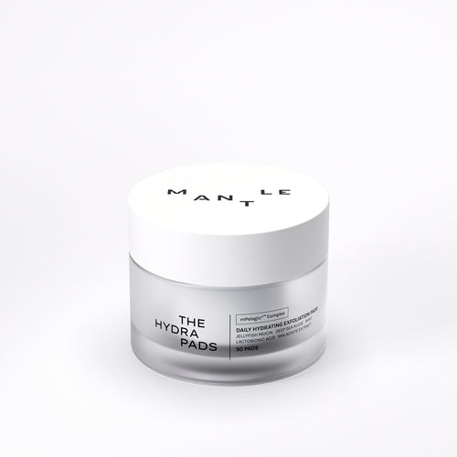 The Hydra Pads by MANTLE - daily hydration exfoliation pads in a glass jar